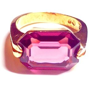 Vintage ArtsCrafts14k Gold Amethyst Ring. Size 7.